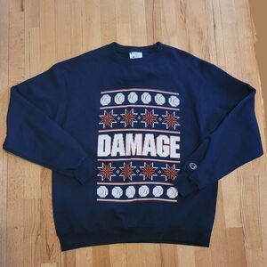 BARSTOOL SPORTS X CHAMPION UGLY CHRISTMAS SWEATER HOLIDAY SWEATSHIRT LARGE